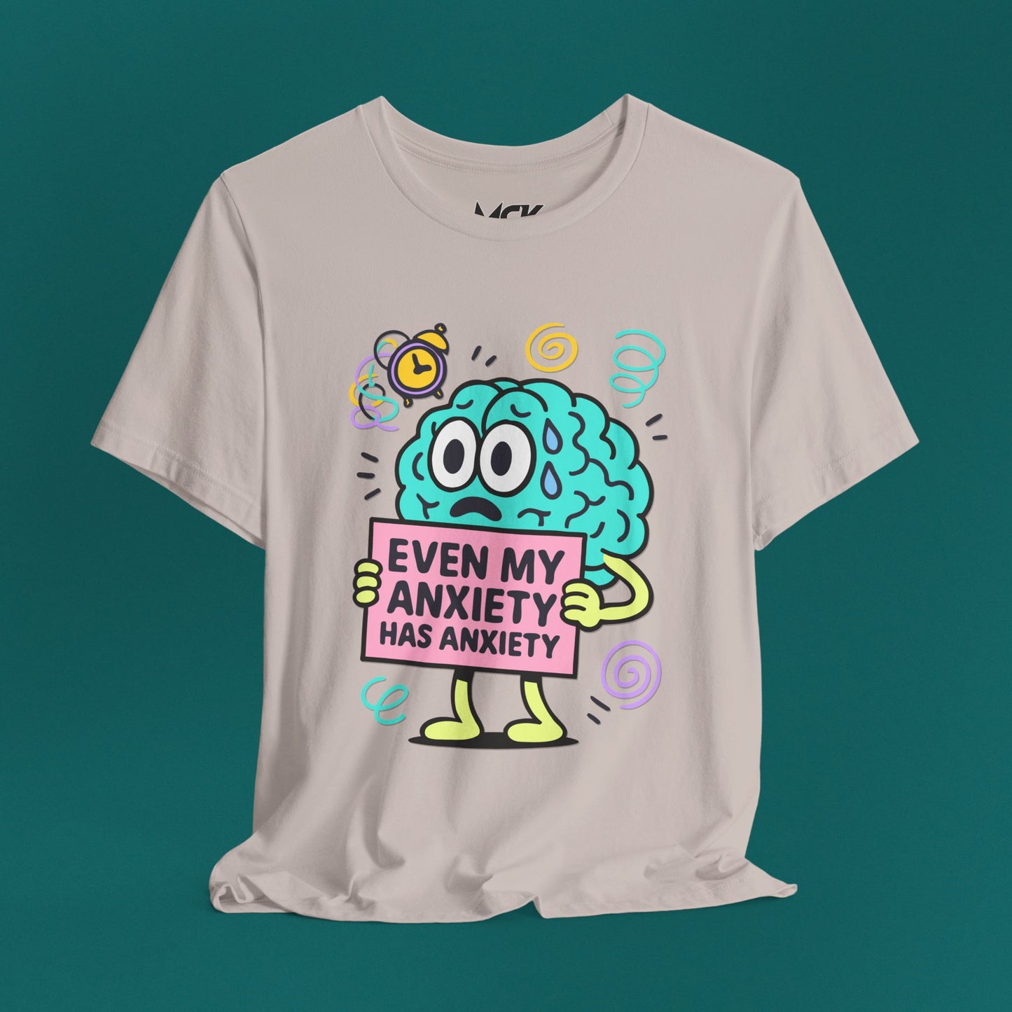 Even My Anxiety Has Anxiety Cartoon Tee – Funny Mental Health Graphic Shirt