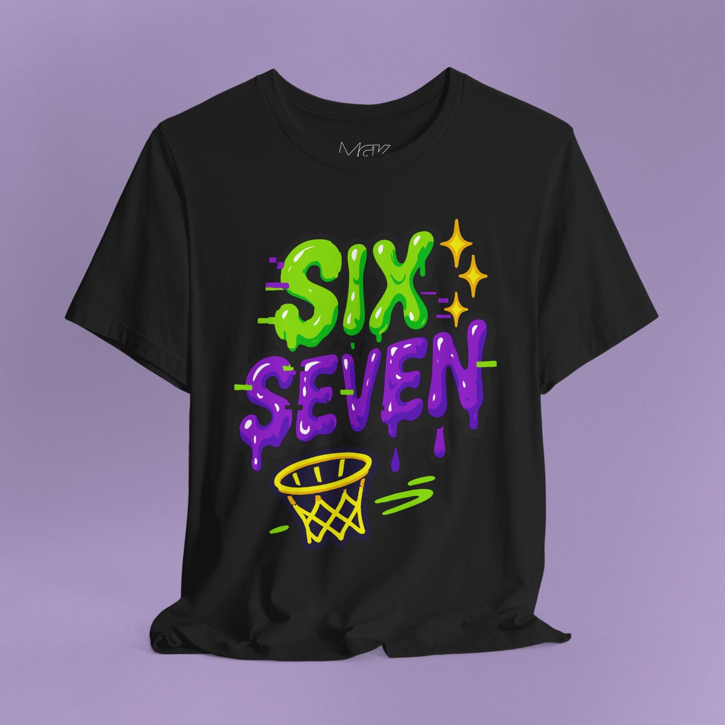 Six Seven Drip T-Shirt – Slime Font Basketball Meme Tee, TikTok Phrase Shirt
