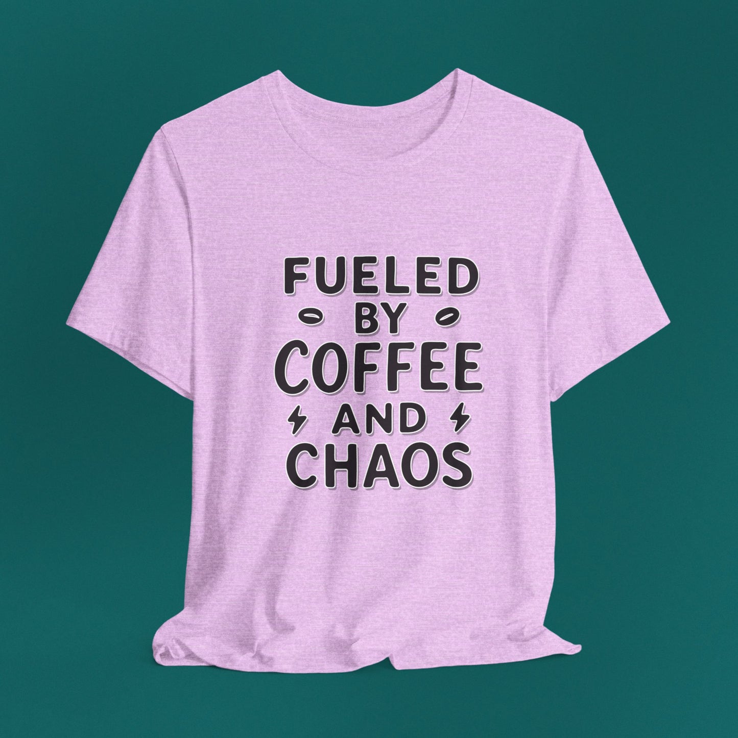 Fueled by Coffee and Chaos Bold Tee – Minimalist Mom/Teacher Humor Shirt