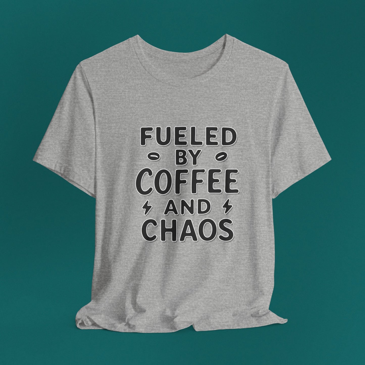 Fueled by Coffee and Chaos Bold Tee – Minimalist Mom/Teacher Humor Shirt