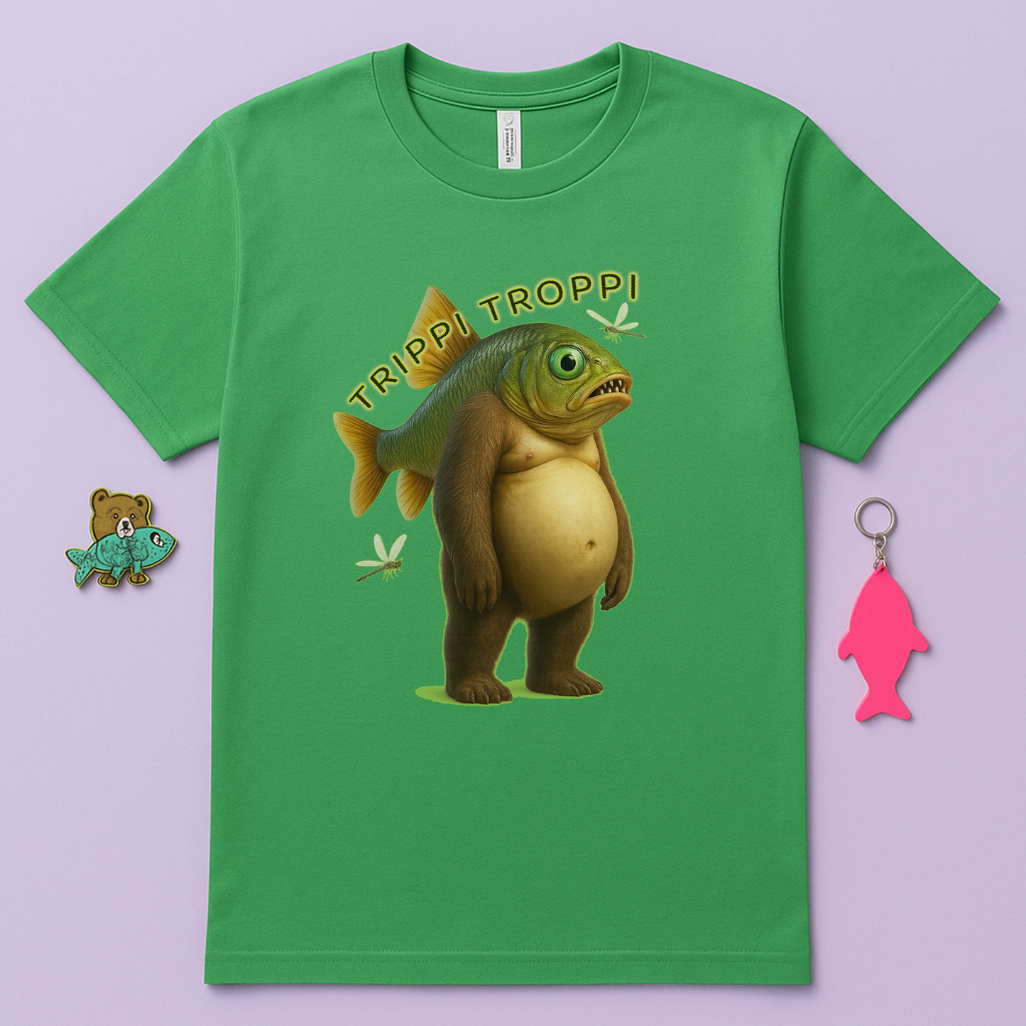 Trippi Troppi Bear‑Fish T‑Shirt – Italian Brainrot Meme Shirt, King of the Sea Edition