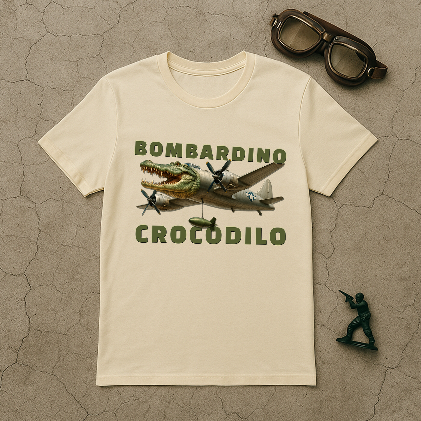 Bombardino Crocodilo T‑Shirt – Italian Brainrot Meme Tee, AI‑Made Viral Character