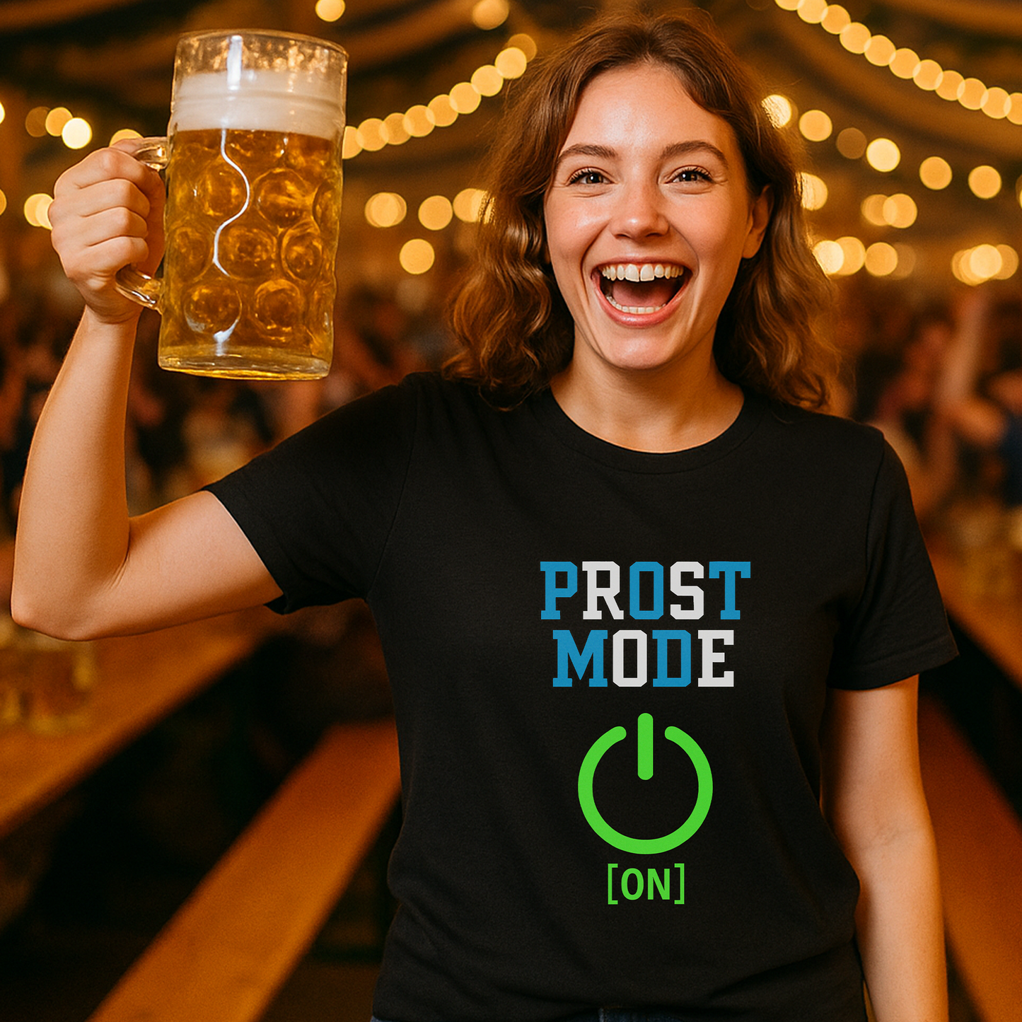 Oktoberfest Beer T-Shirt – Funny Prost Mode ON German Drinking Shirt for Beer Garden, Festival & Pub Crawl Nights
