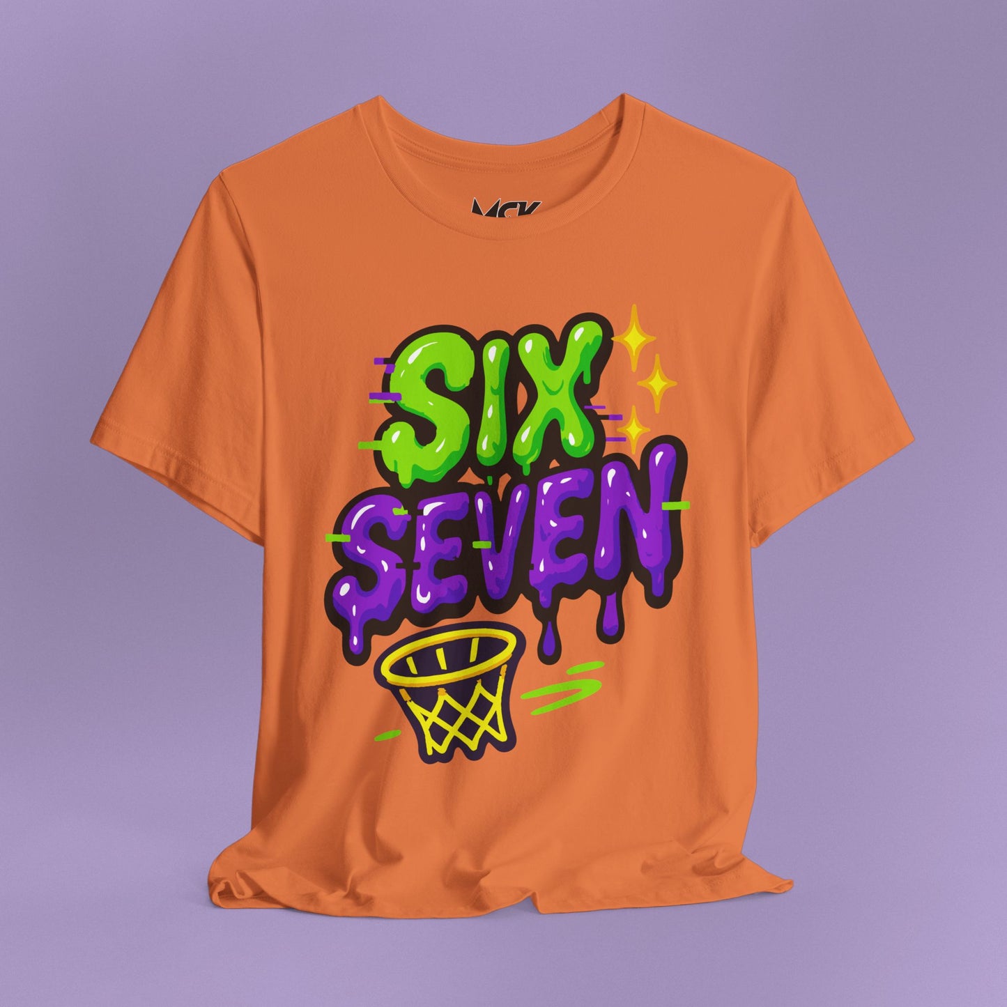Six Seven Drip T-Shirt – Slime Font Basketball Meme Tee, TikTok Phrase Shirt