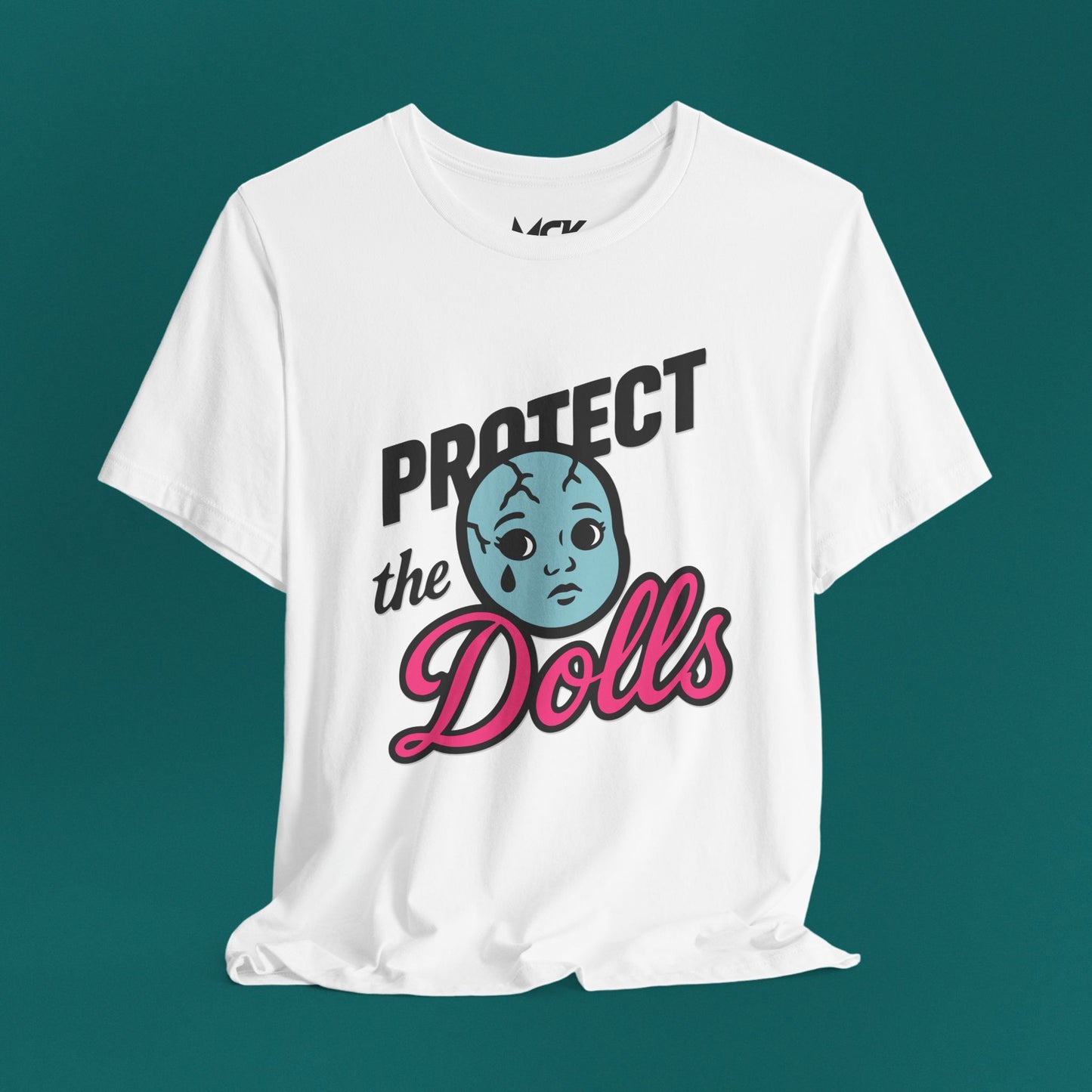 Protect the Dolls Graphic Tee – Trans Rights Shirt with Retro Dollface, LGBTQ+ Pride Apparel