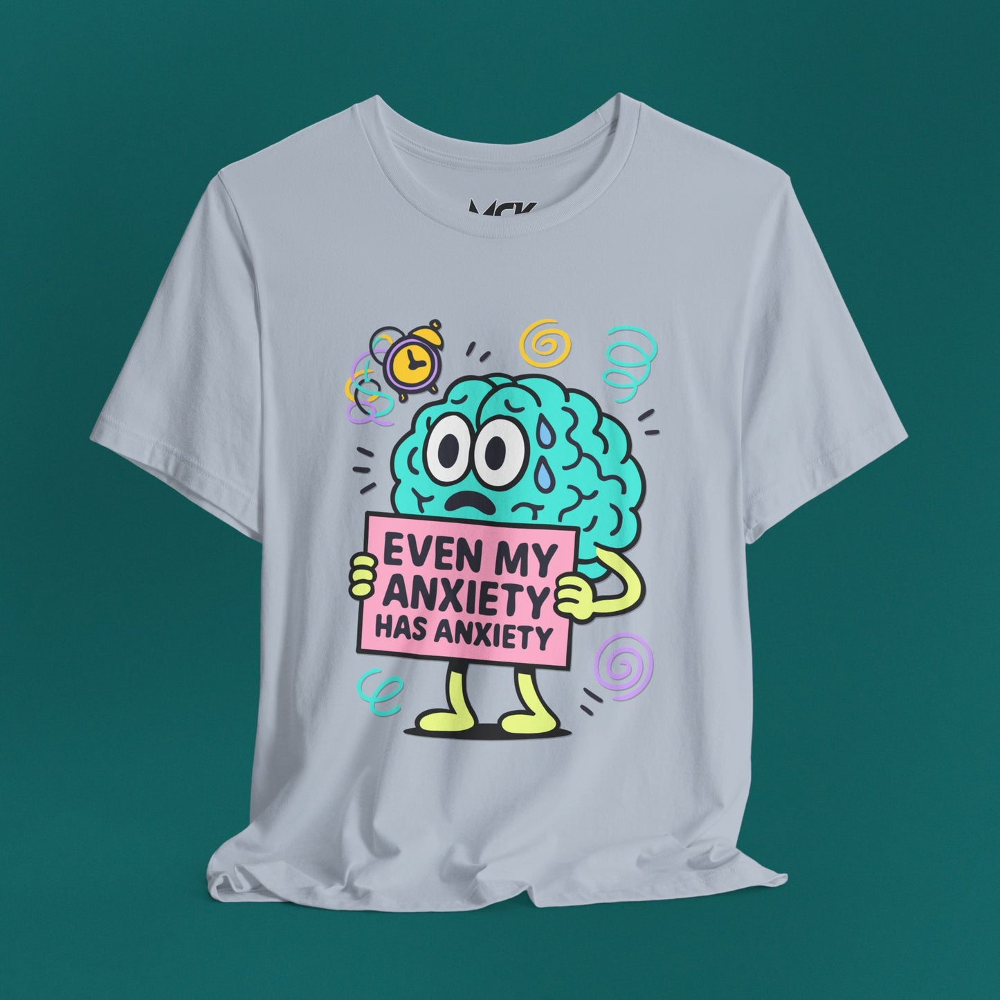 Even My Anxiety Has Anxiety Cartoon Tee – Funny Mental Health Graphic Shirt