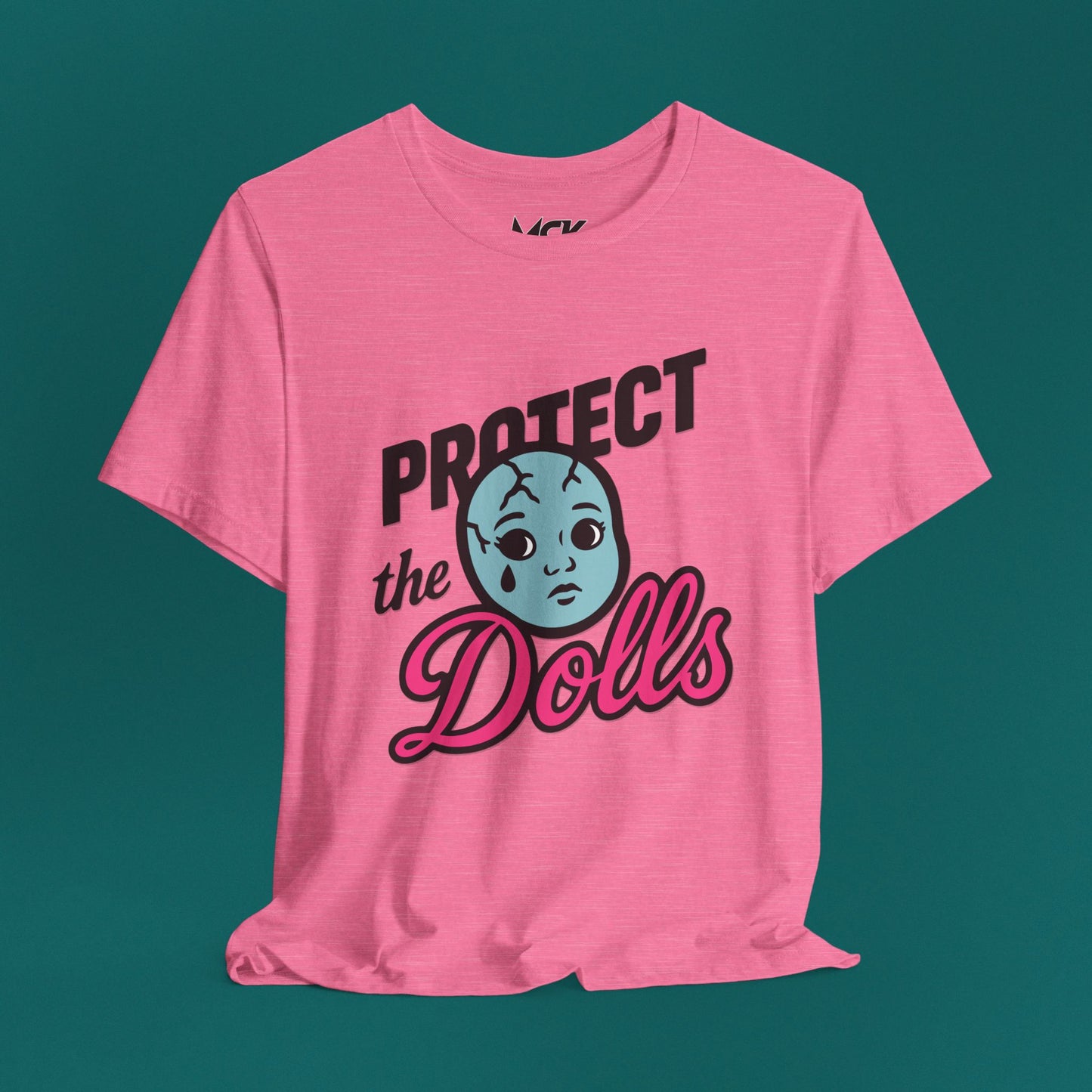 Protect the Dolls Graphic Tee – Trans Rights Shirt with Retro Dollface, LGBTQ+ Pride Apparel