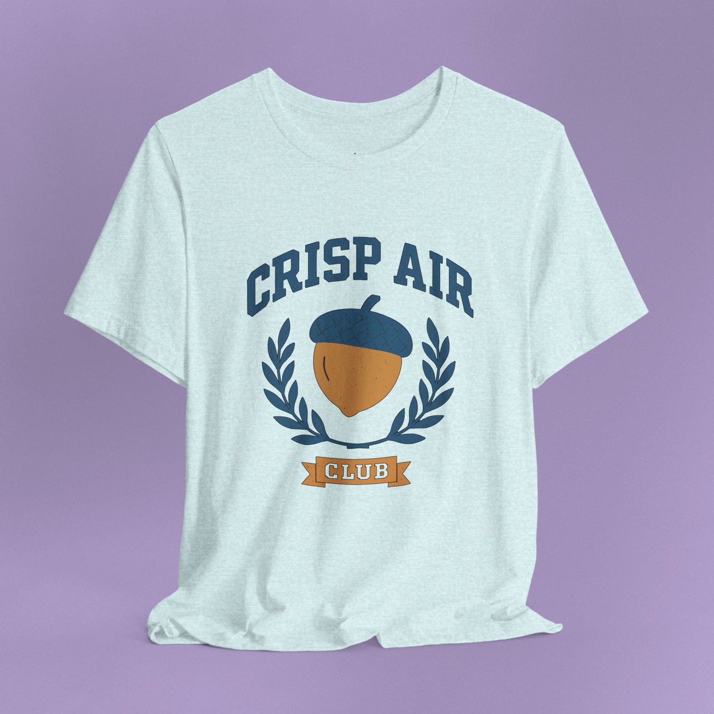 Autumn Nature Graphic T-Shirt – “Crisp Air Club” Acorn Crest Fall Coffee Walk Tee