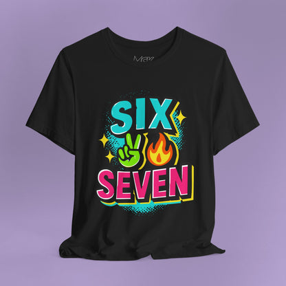 Six Seven T‑Shirt – Meme Slang Tee, TikTok Phrase & Basketball Humor