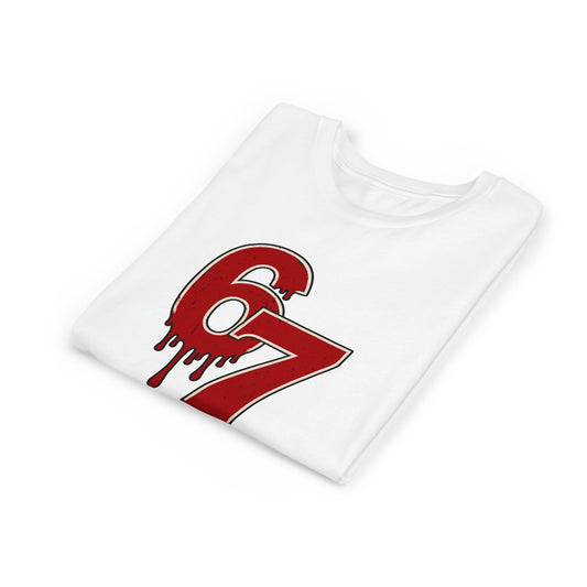Youth Halloween 67 Shirt – Dripping Number Meme Tee, Blood-Drip Graphic, Spooky Season - Youth Sizes