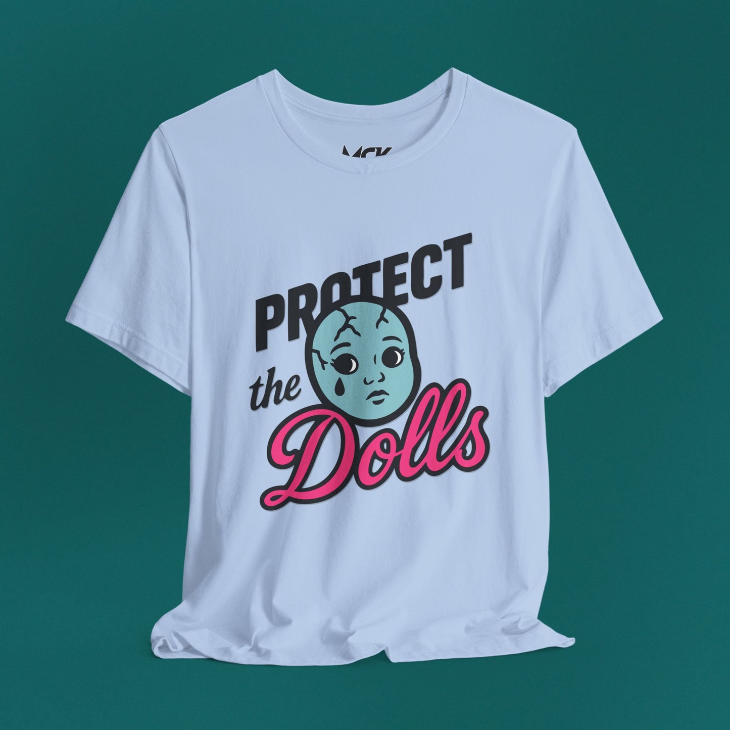 Protect the Dolls Graphic Tee – Trans Rights Shirt with Retro Dollface, LGBTQ+ Pride Apparel
