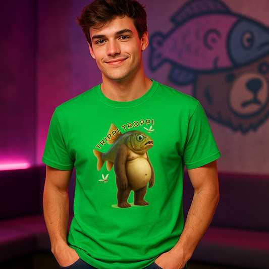 Trippi Troppi Bear‑Fish T‑Shirt – Italian Brainrot Meme Shirt, King of the Sea Edition