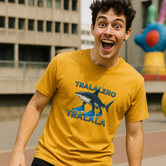 Tralalero Tralala T-Shirt – Italian Brainrot Meme Tee, Three-Legged Shark in Sneakers