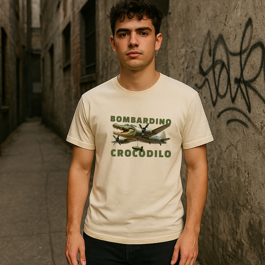 Bombardino Crocodilo T‑Shirt – Italian Brainrot Meme Tee, AI‑Made Viral Character