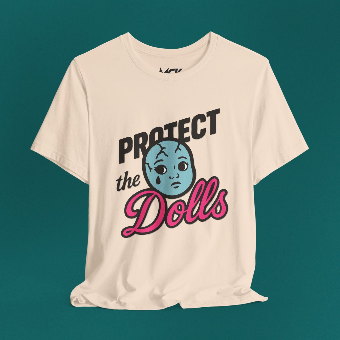 Protect the Dolls Graphic Tee – Trans Rights Shirt with Retro Dollface, LGBTQ+ Pride Apparel