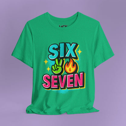 Six Seven T‑Shirt – Meme Slang Tee, TikTok Phrase & Basketball Humor