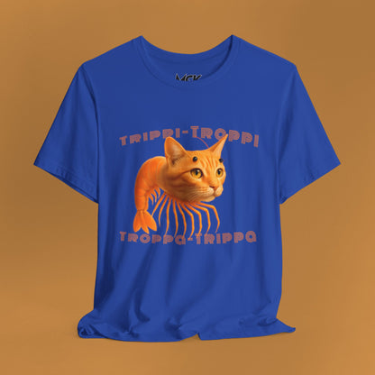 Trippi Troppi Cat‑Shrimp T‑Shirt – Italian Brainrot Meme Tee