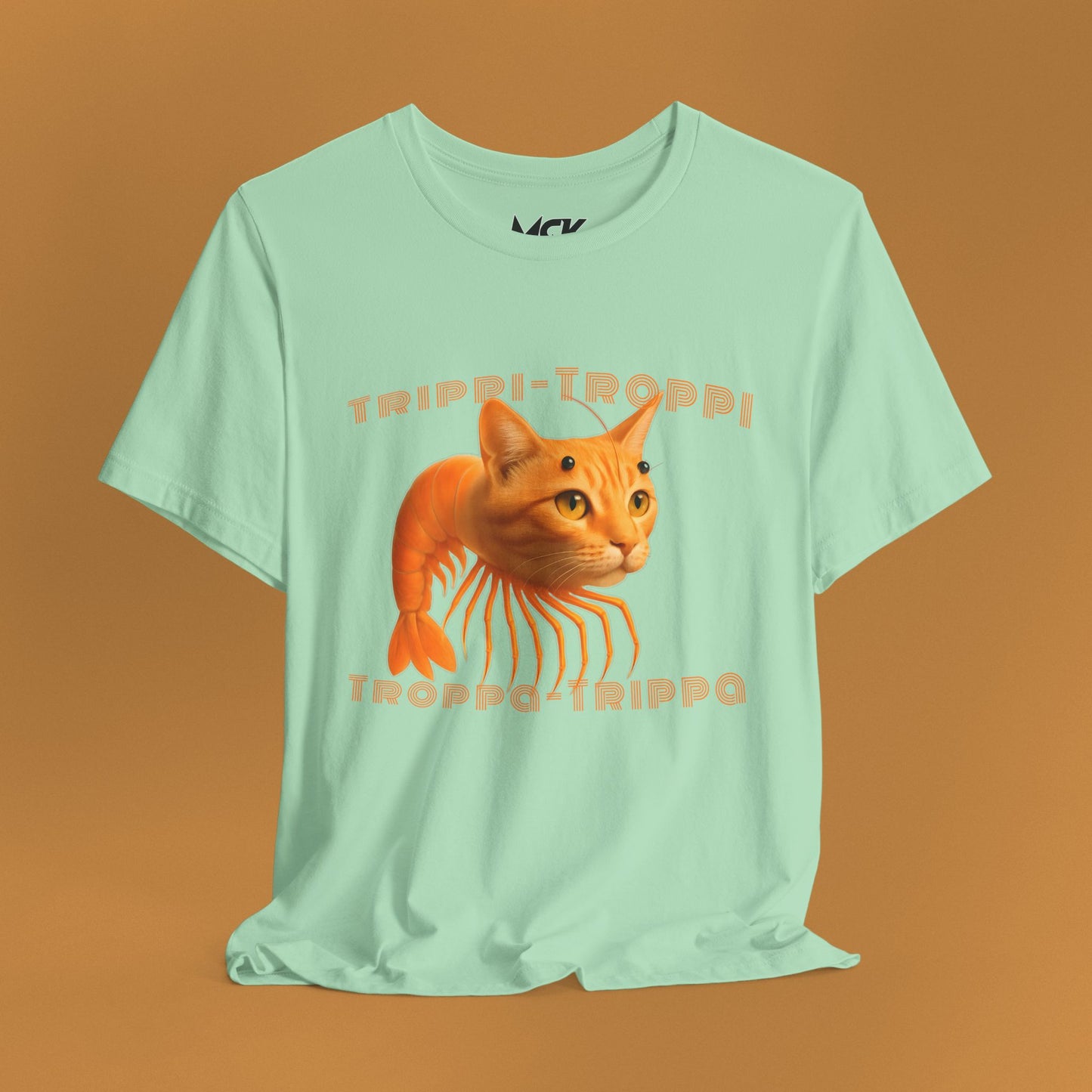 Trippi Troppi Cat‑Shrimp T‑Shirt – Italian Brainrot Meme Tee