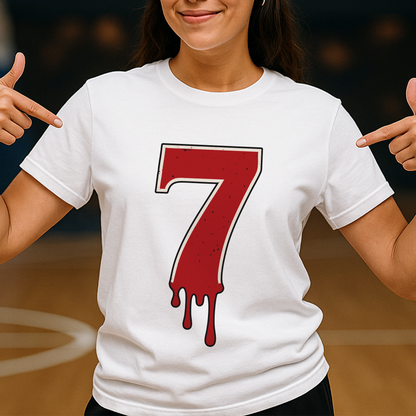 Halloween 67 "7 Shirt" – Dripping Number Meme Tee, Blood-Drip Graphic, Couples Matching 6 or 7, Spooky Season