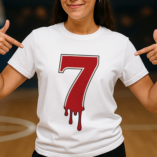 Halloween 67 "7 Shirt" – Dripping Number Meme Tee, Blood-Drip Graphic, Couples Matching 6 or 7, Spooky Season