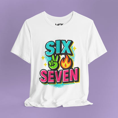 Six Seven T‑Shirt – Meme Slang Tee, TikTok Phrase & Basketball Humor