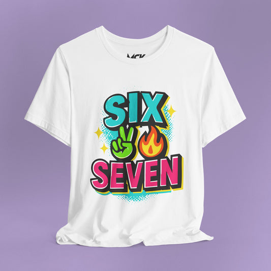 Six Seven T‑Shirt – Meme Slang Tee, TikTok Phrase & Basketball Humor