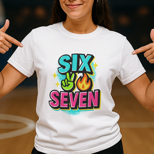 Six Seven Shirt – Funny 6 7 Meme Tee, Viral TikTok Trend Graphic T-Shirt, Gen Alpha Slang, Black Friday, Christmas Gift