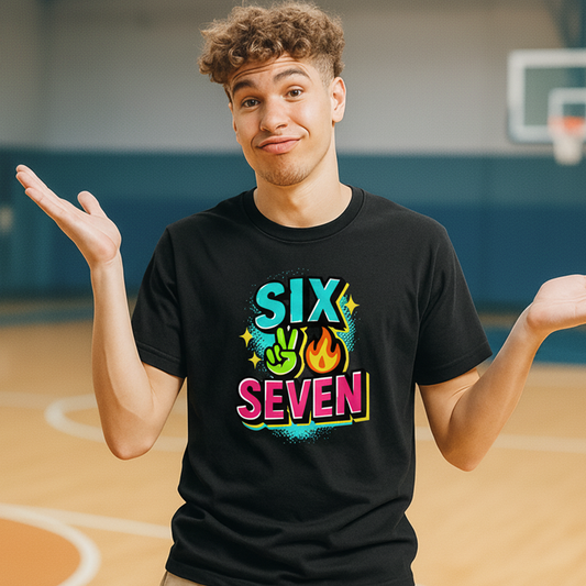 Six Seven Shirt – Funny 6-7 Meme Tee, Viral TikTok Trend Graphic T-Shirt, Basketball Meme Top for Gen Z, LaMelo Ball Height Meme Shirt, Internet Slang Number Shirt, Meme Culture Tee Gift for Fans