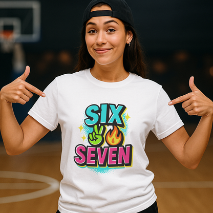 Six Seven Shirt – Funny 6 7 Meme Tee, Viral TikTok Trend Graphic T-Shirt, Gen Alpha Slang, Black Friday, Christmas Gift